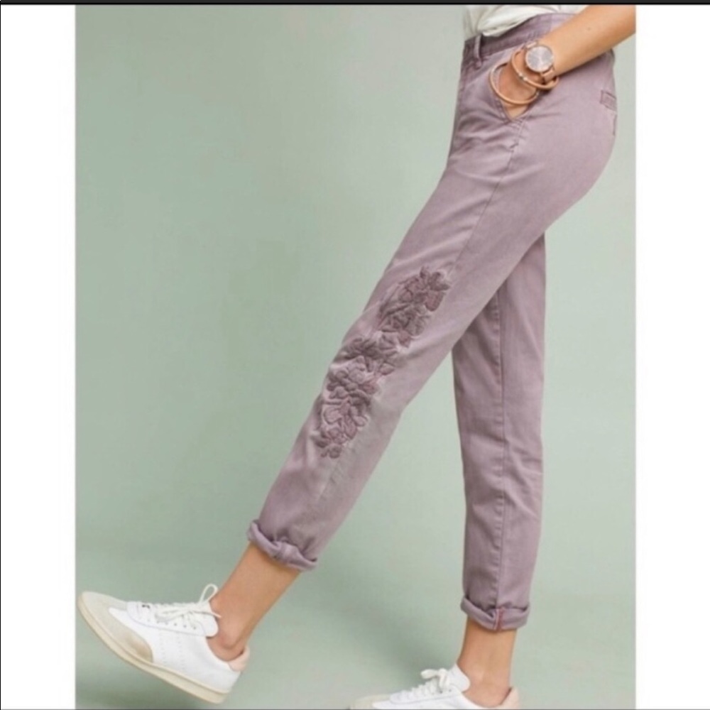 Lavender Chinos by Anthropologie relaxed fit in 28
